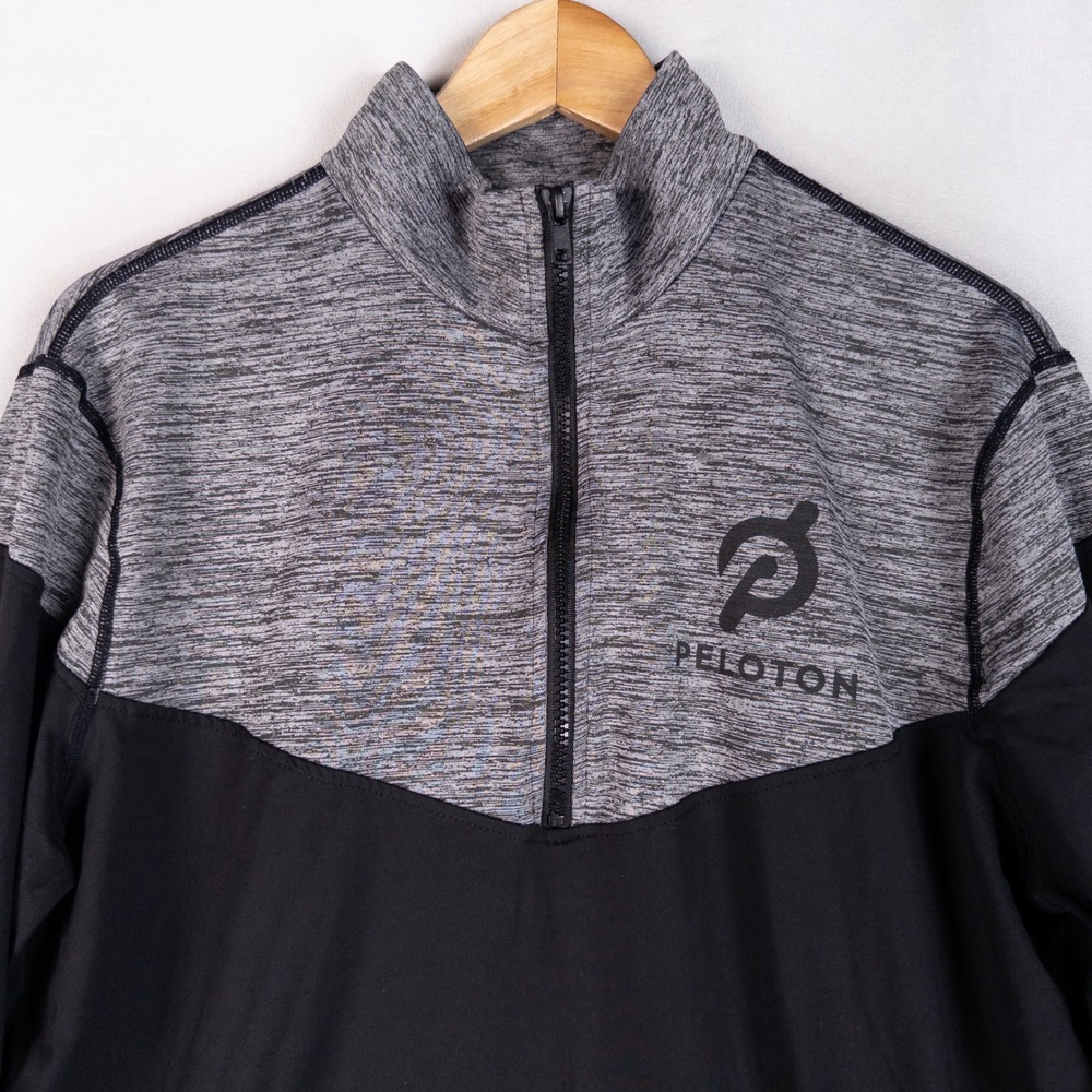 Vimmia Mens 1/4 Zip Pullover Large Black Grey Colorblock Cycling Jacket Active